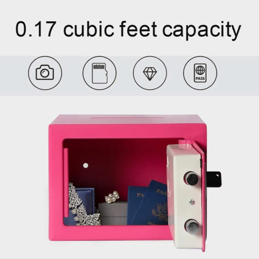 🔐 Pink Mini Safe w Keypad + Keys - Picture 2 of 6